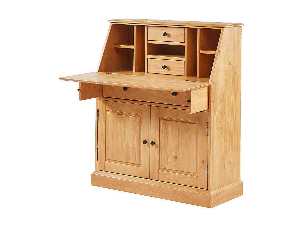 SEKRETÄR - MDF & Kiefernholz - Eichefarben - CLEORE - Naturfarben, Holz (40/93/110.8cm) - Vente-Unique