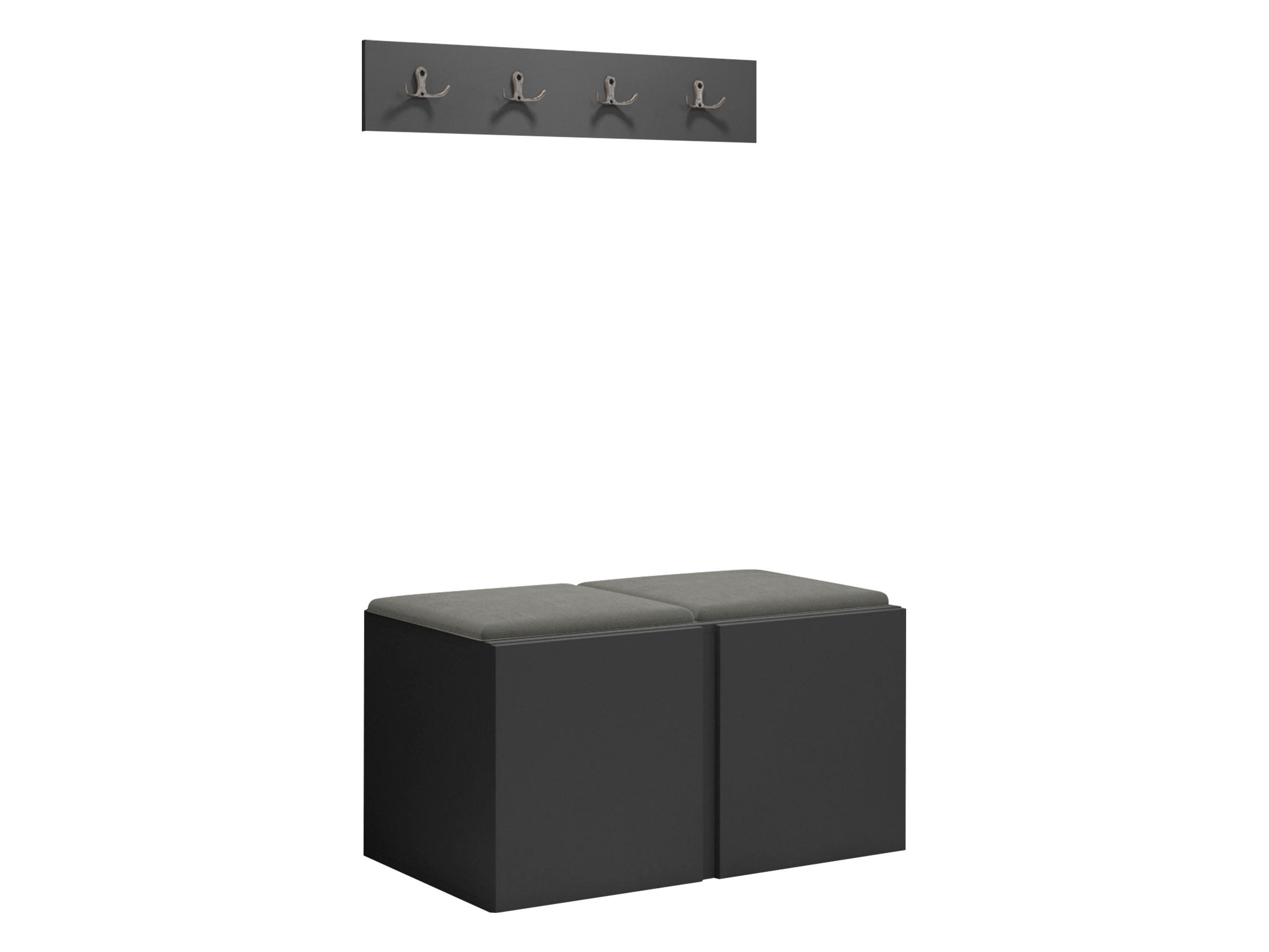 GARDEROBEN-SET Orion VI - Graphitfarben/Grau, Holzwerkstoff/Kunststoff (84/42/46cm) - MIRJAN24