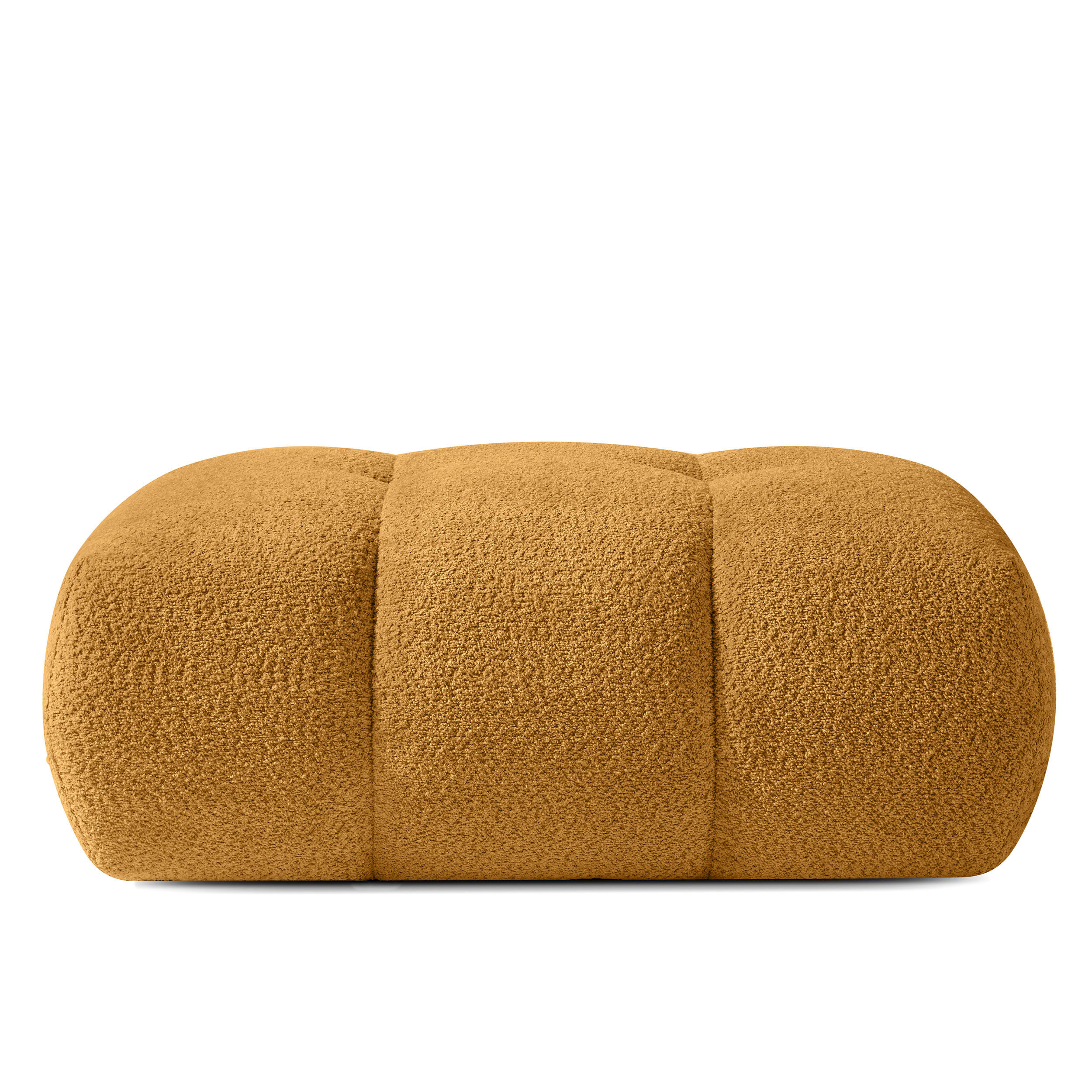 POUF LIRA, Honigfarben, Bouclé - Honig, Holz/Holzwerkstoff (96/43/50cm) - KONSIMO®
