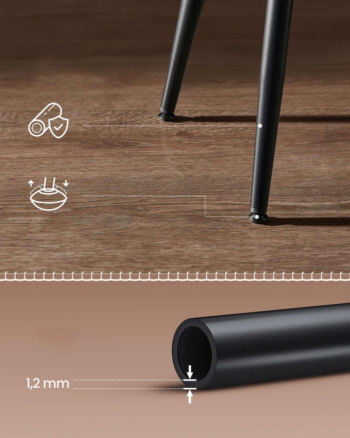 BARHOCKER Metall Kunstleder Braun Schwarz 2er Set 76,2x51,6x33 cm - Schwarz/Braun, Holzwerkstoff/Textil (33/76/33cm) - Begryf