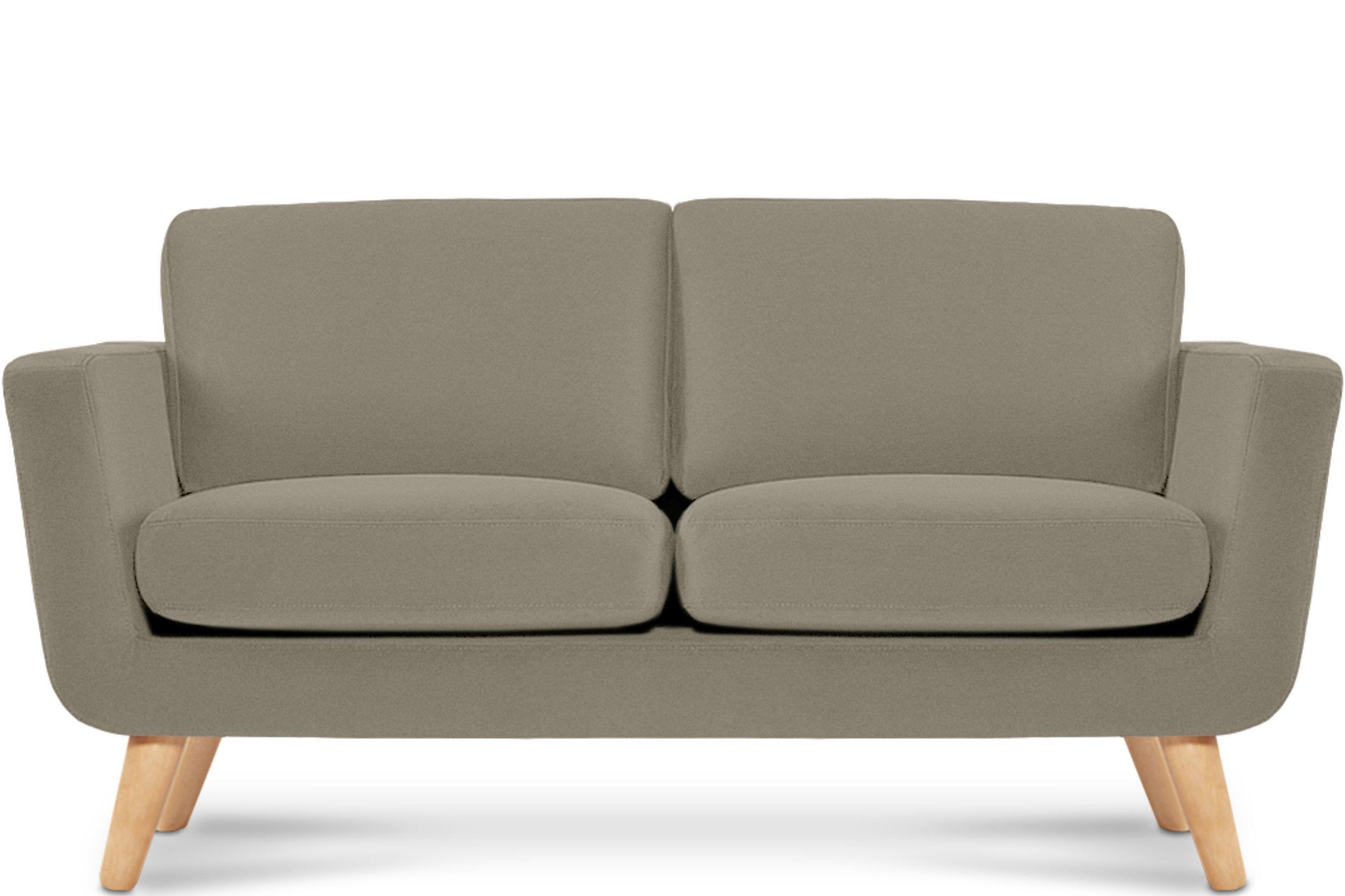 SOFA TAGIO mit Armlehnen, Beige - Beige/Braun, Buchenholz/Textil (153/80/84cm) - KONSIMO®