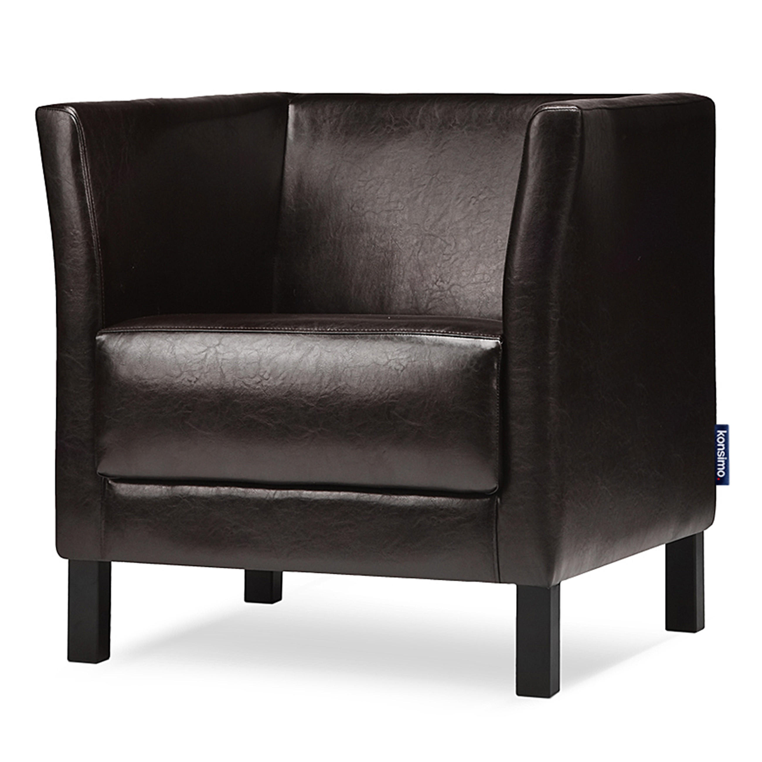 SESSEL ESPECTO Lederoptik, ein dunkles Braun - Schwarz/Braun, Textil (67/71cm) - KONSIMO®