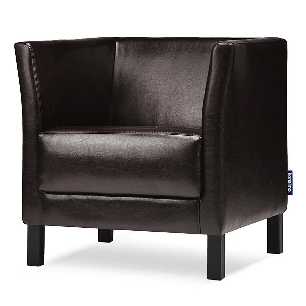 SESSEL ESPECTO Lederoptik, ein dunkles Braun - Schwarz/Braun, Textil (67/71cm) - KONSIMO®