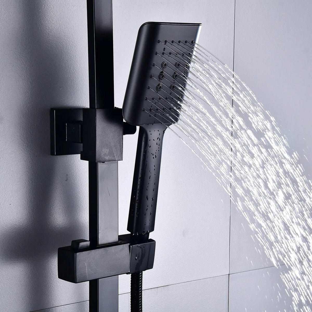 ÜBERKOPFBRAUSESET Thermostat Schwarz 30" Gleitstange - Schwarz, Metall (27/112/18cm) - Kaket