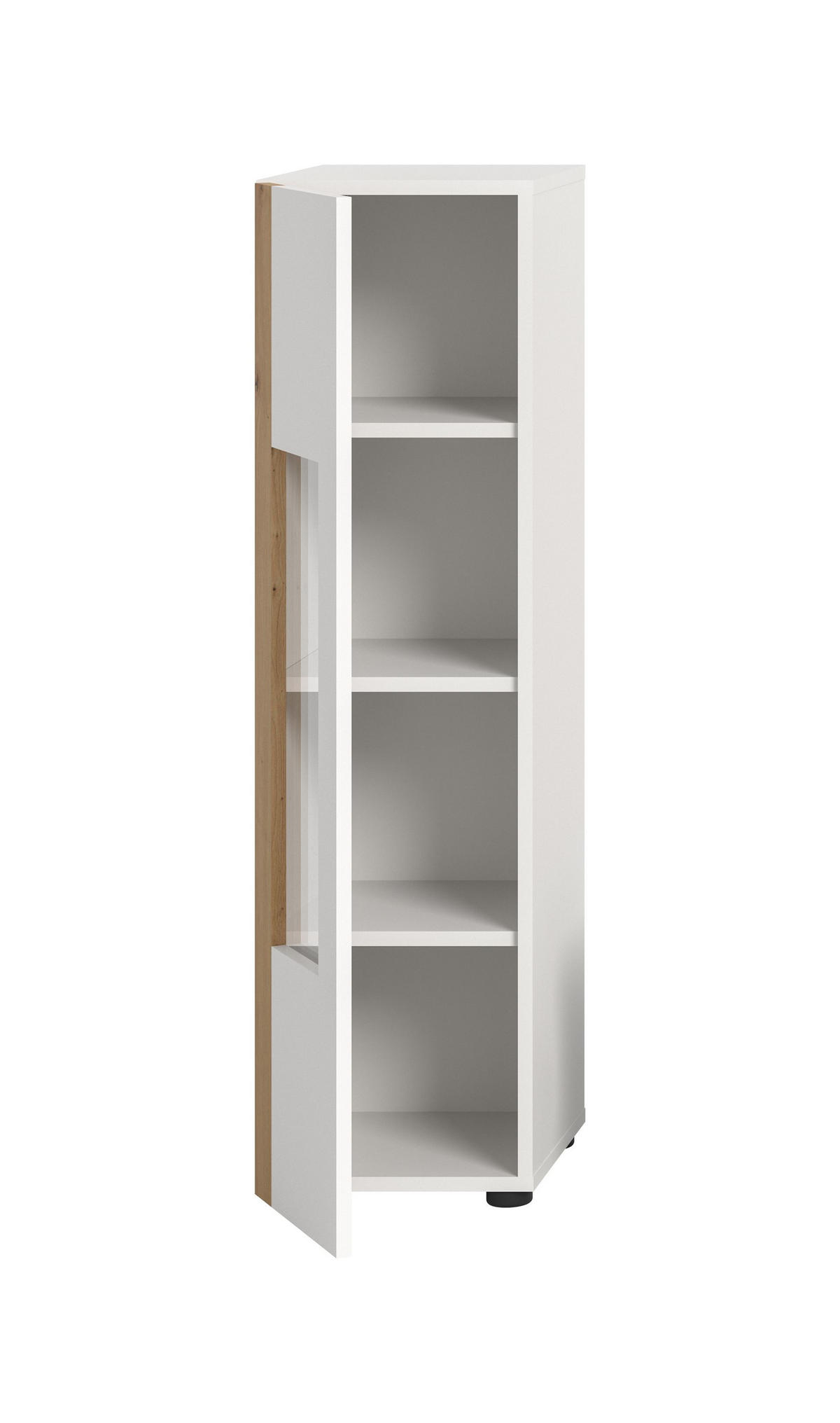 VITRINE RUDA (B/H/T: ca. 30/112/33 cm) in Weiß/weiß - Weiß, Holzwerkstoff (30/112/33cm)