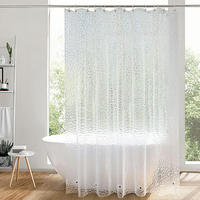 DUSCHVORHANG Transparent 200 x 200 cm mit Magneten - Transparent, Kunststoff (200/200cm)