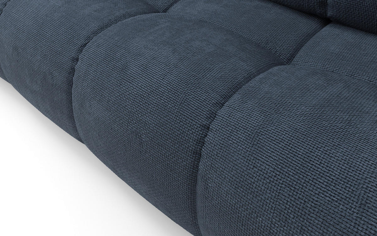 BETTSOFA DUCA Blau Jersey- Stoff mit Schlaffunktion - Blau, Holz (259/90/99cm) - MASSENO
