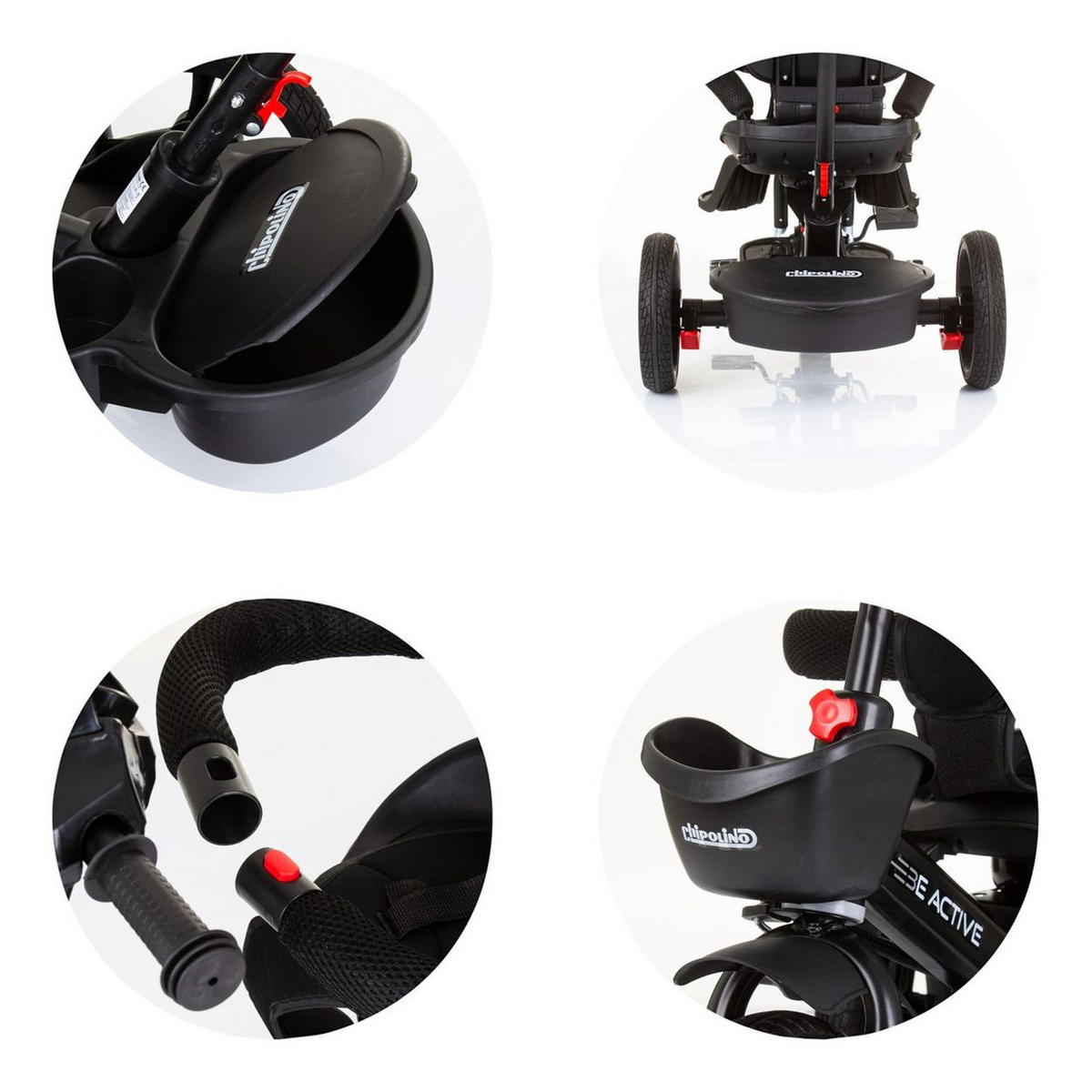 DREIRAD Be Active 2 in 1 grau Sitz drehbar Musik Licht drehbar - Grau, Metall (117/50/96cm) - Chipolino