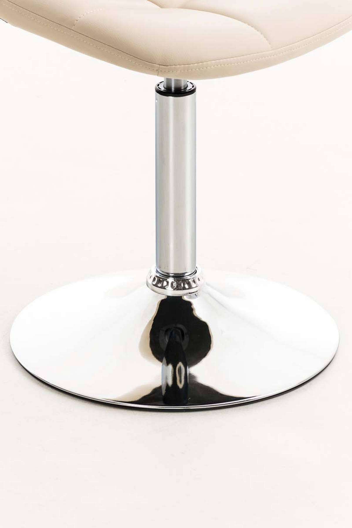 STUHL OSKAR Kunstleder 84x48x52 cm creme Kunstleder Metall in Chromoptik - Creme, Leder/Metall (48/84/52cm) - DELUKE