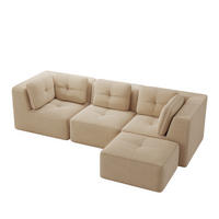 ECKSOFA DE-34220 L-Form mit Ottomane Beige - Beige, Textil (177/297cm) - ComfortXL