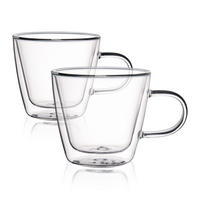 KAFFEEGLAS Cembra 0,28 l 2er-Set - Transparent, Glas (0.28L) - Homla