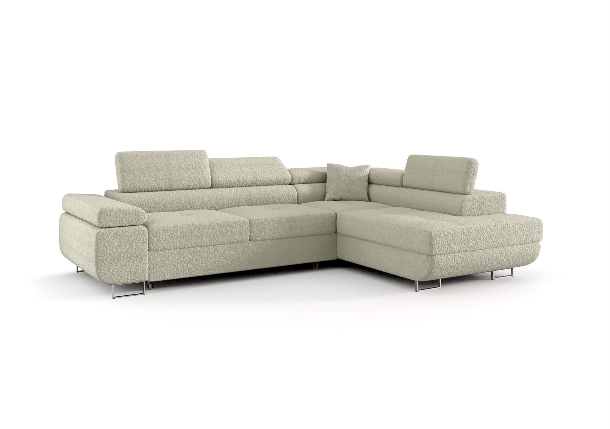 ECKSOFA Monaro Mit Schlaffunktion - Beige, Holzwerkstoff/Textil (275/202cm) - Fun Möbel