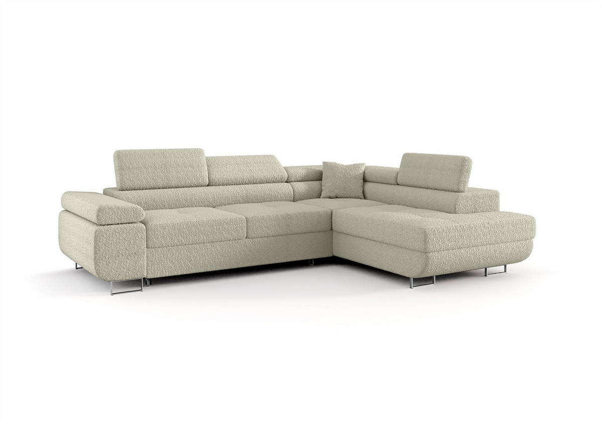 ECKSOFA Monaro Mit Schlaffunktion - Beige, Holzwerkstoff/Textil (275/202cm) - Fun Möbel