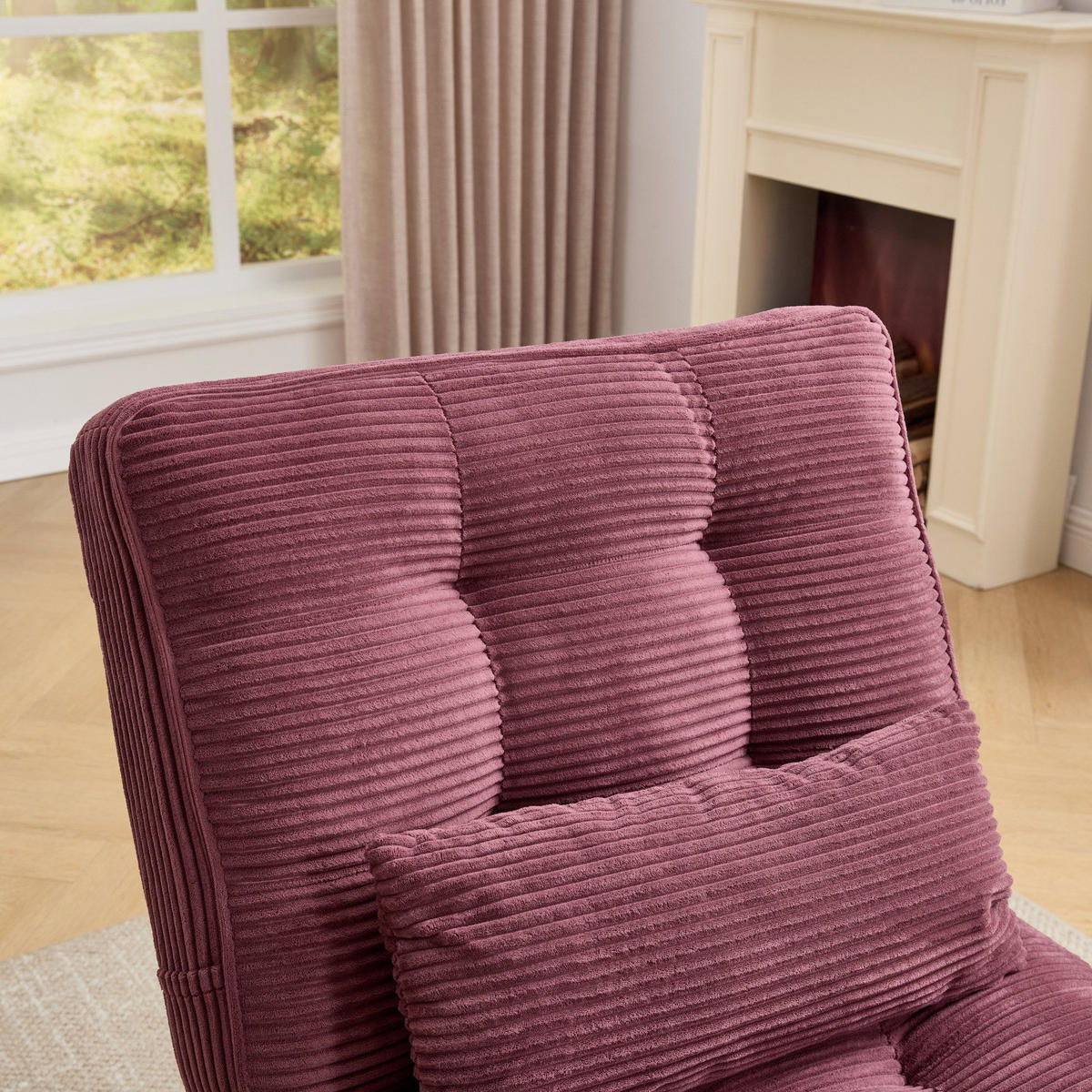 SESSEL Relaxsessel mit Fußstütze & Lendenkissen,verstellbar,Rot - Rot, Holz (73/90/59cm) - LVHOM