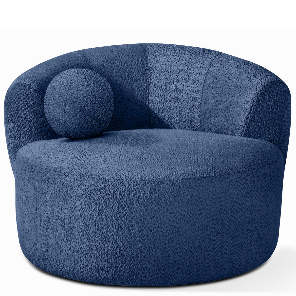DREHSESSEL VIRA, Blau, Chenille - Blau/Schwarz, Holz/Holzwerkstoff (105/76/100cm) - KONSIMO®