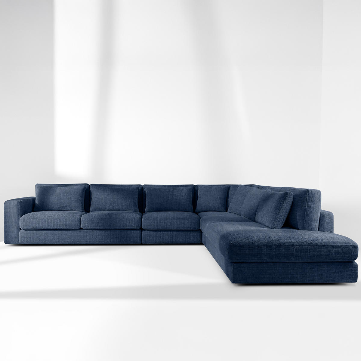 ECKSOFA XL rechts VERUS - Dunkelblau, Holz/Holzwerkstoff (377/328cm) - KONSIMO®