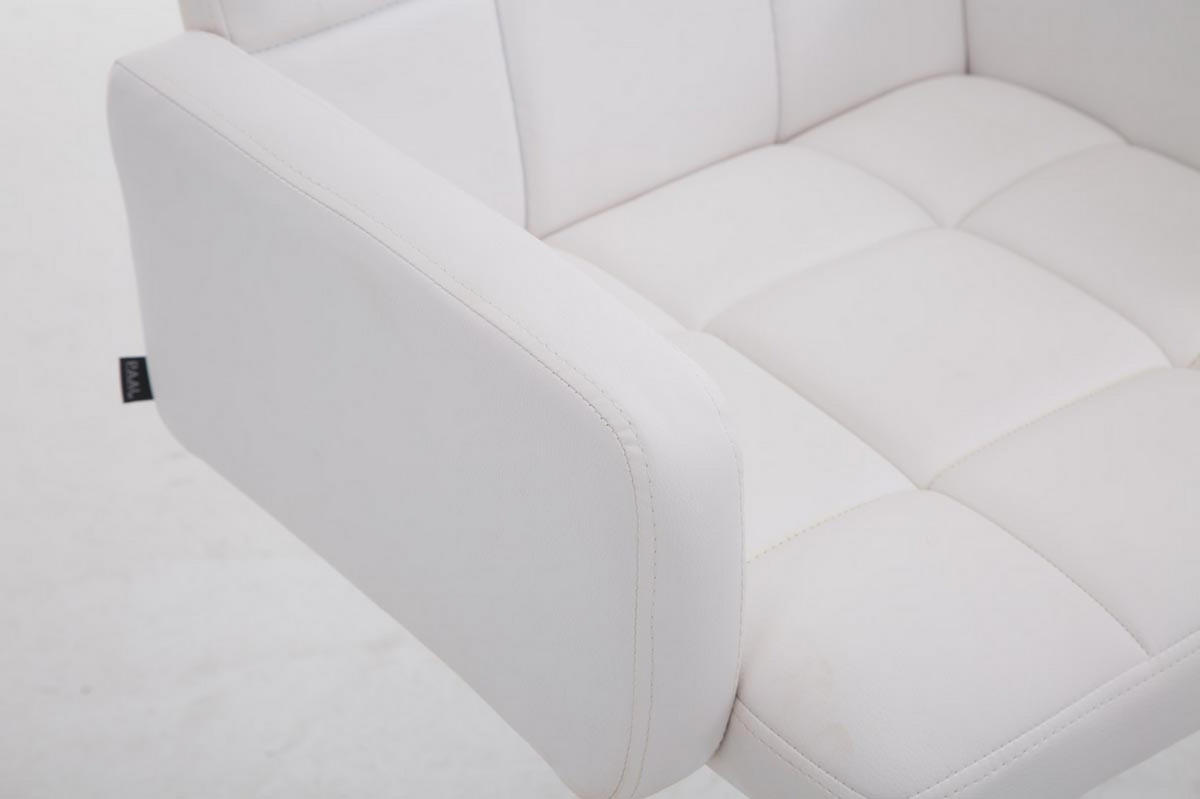 BARHOCKER Lausanne, Gestell Metall in Chromoptik, Kunstleder weiß, - Chromfarben/Weiß, Kunststoff/Textil (60/100/56cm) - TPFLiving