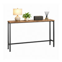 KONSOLENTISCH Schmal, Vintage Metall Flurtisch, 120x65x20cm, für Flur und hinter dem Sofa - Braun, Holzwerkstoff/Metall (20/120/65cm) - SoBuy