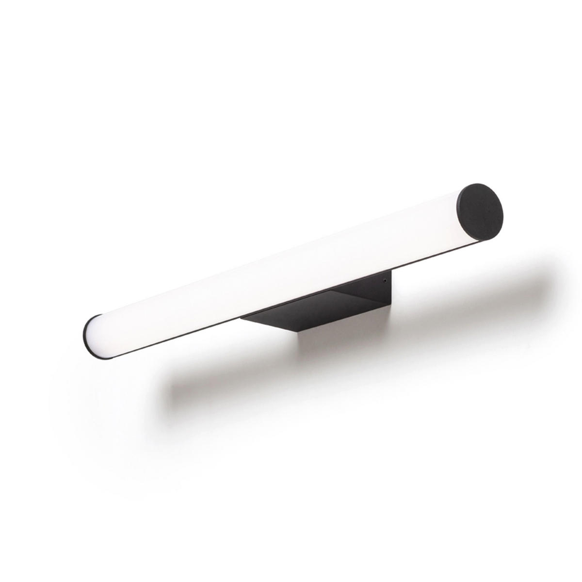 DECKENLEUCHTE CASSAMBA 60 Schwarz milchfarbenes Acryl 12 W IP44 - Schwarz, Kunststoff (49/49/20cm) - Rendl