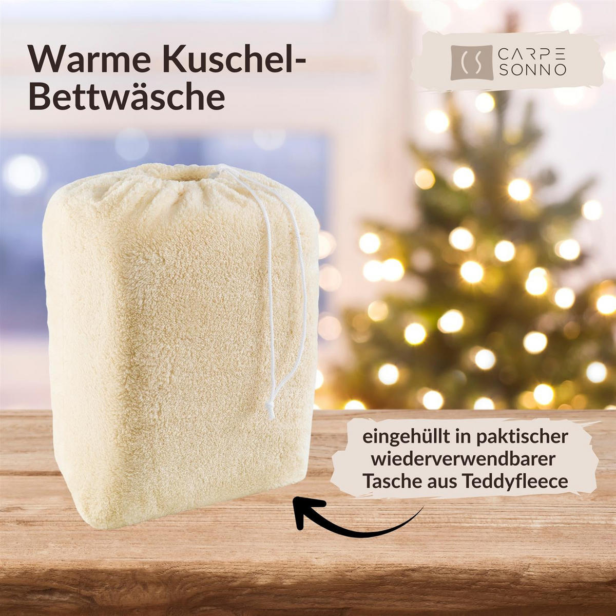 WINTER-BETTWÄSCHE 135x200 Teddy Fleece Warmer Plüsch Bettbezug Kuschelig - Creme - Creme, Textil (135/200cm) - Carpe Sonno
