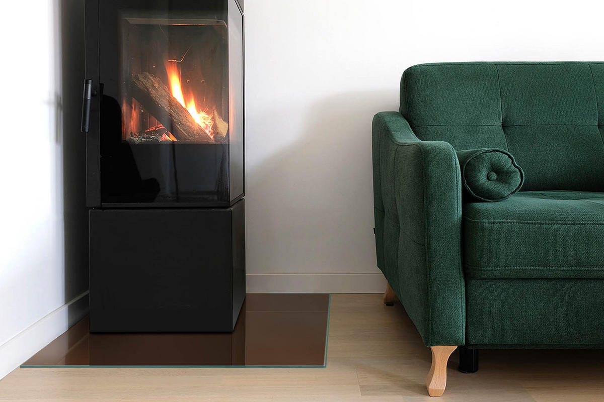 GLASPLATTE für Kamin 60x60 cm Braun - Braun, Glas (60/60/0.4cm) - ArtPrintCave