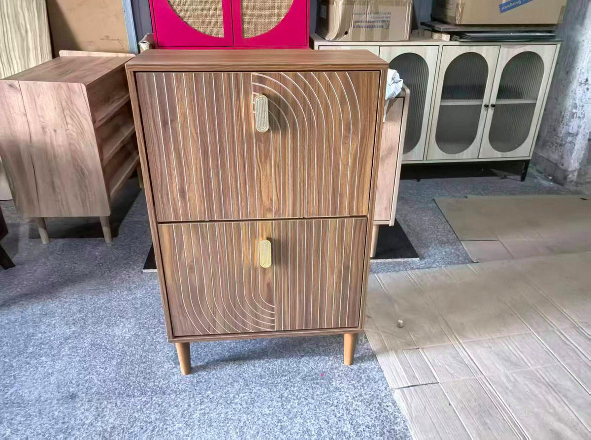SCHUHSCHRANK aus MDF & Spanplatte 60cm in Braun mit 2 Klapptüren - Braun, Holzwerkstoff (60/96/24cm) - Modfu