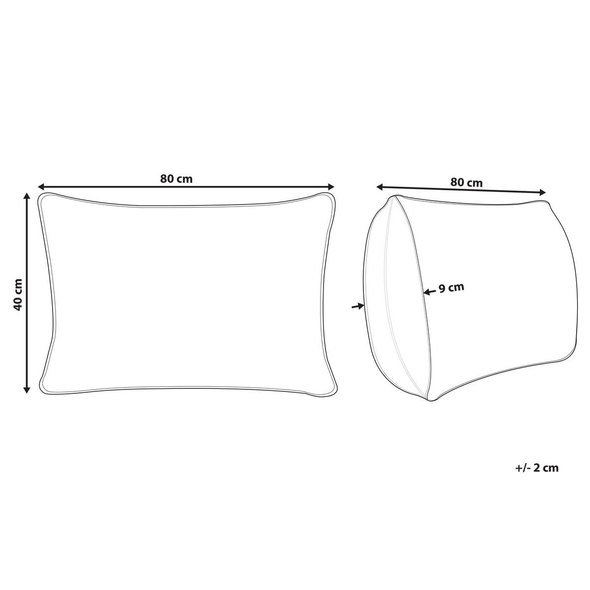 KOPFKISSEN Weiß Hoch 40/80 cm Teide - Weiß, Naturmaterialen (80/40cm) - Beliani