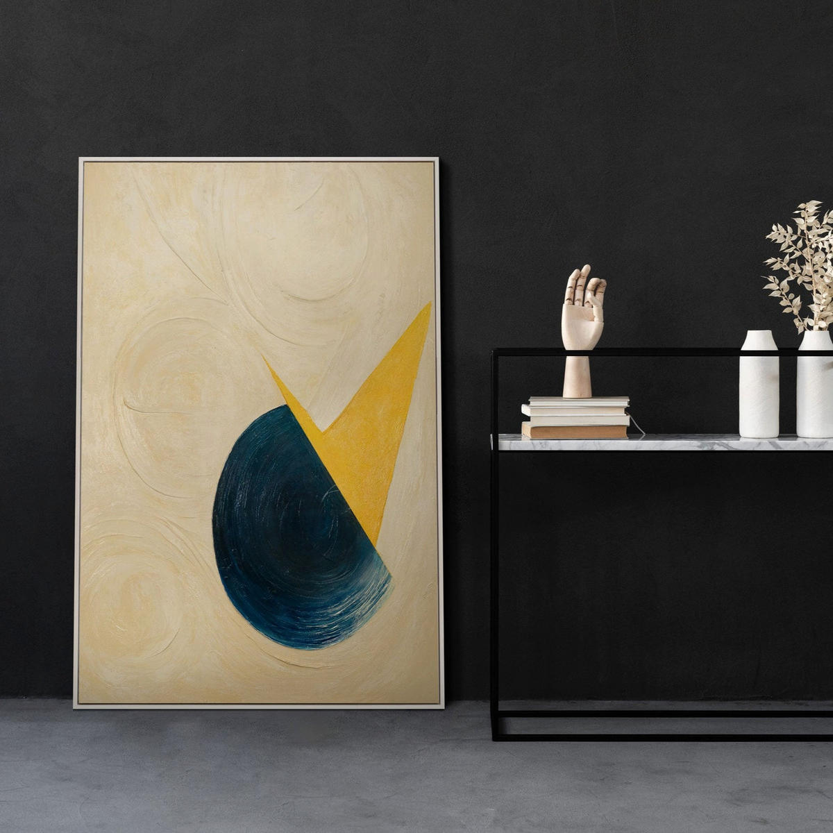 GEMÄLDE Schnitt durch den Horizont Schattenfugenrahmen Eichefarben 120x80 cm - Eichefarben, Holz (120/80cm) - YS-art gallery