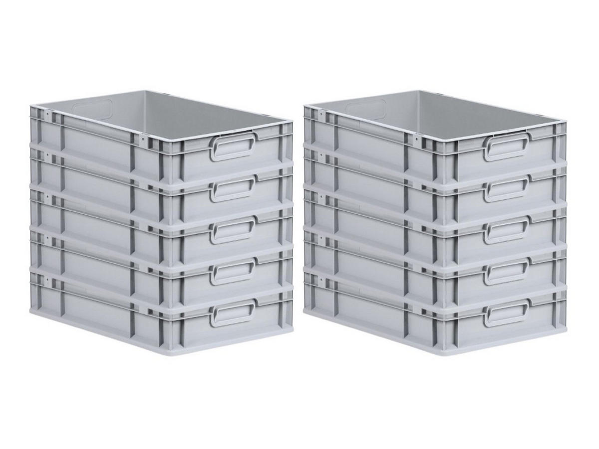 EUROBOX Nextgen Economy Griffe Geschlossen 12x40x60cm 23 Liter - Grau, Kunststoff (40/12/60cm) - PROREGAL