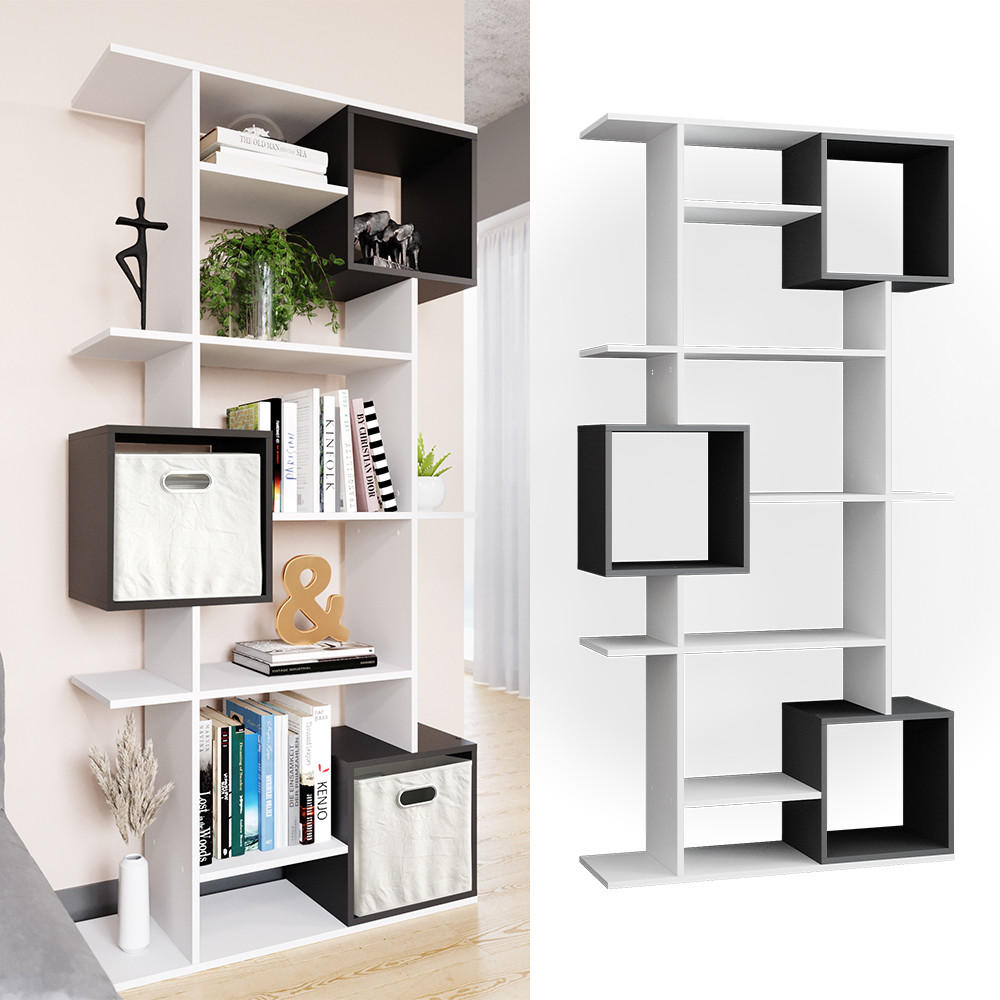 RAUMTEILER Cube Weiß/Anthrazit 92 x 187.7 cm - Anthrazit/Weiß, Holzwerkstoff (92/187.7/29cm) - Vicco