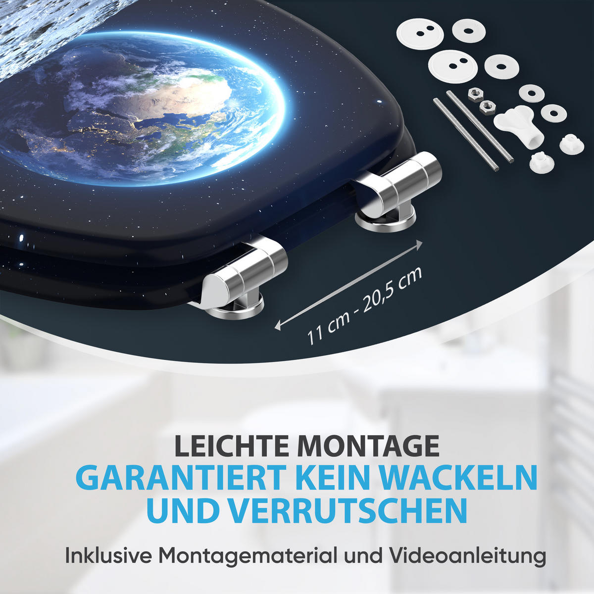 WC-SITZ mit Absenkautomatik Earth - Schwarz, Holzwerkstoff (38/6/47cm) - Sanilo