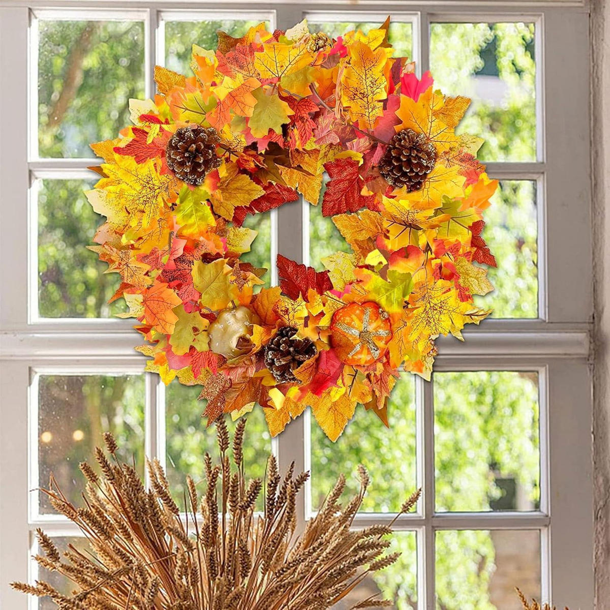GIRLANDE Herbstblätter 2-teiliges Set 1.74 m - Multicolor, Kunststoff (10cm)