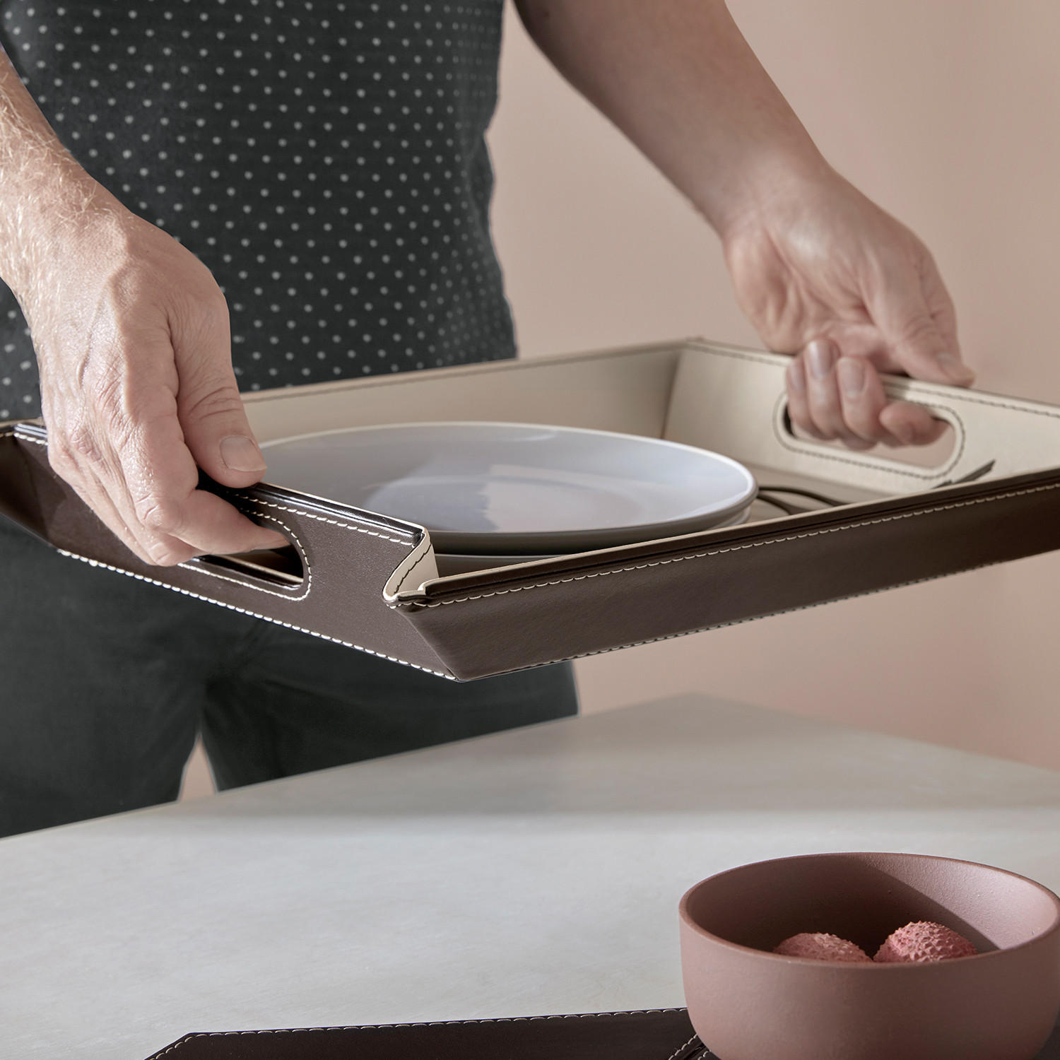 Thumbnail - Freeform Wendetablett, Braun, Textil, 35x0.8x45 cm, transportabel, Tischkultur & Servieren, Tabletts