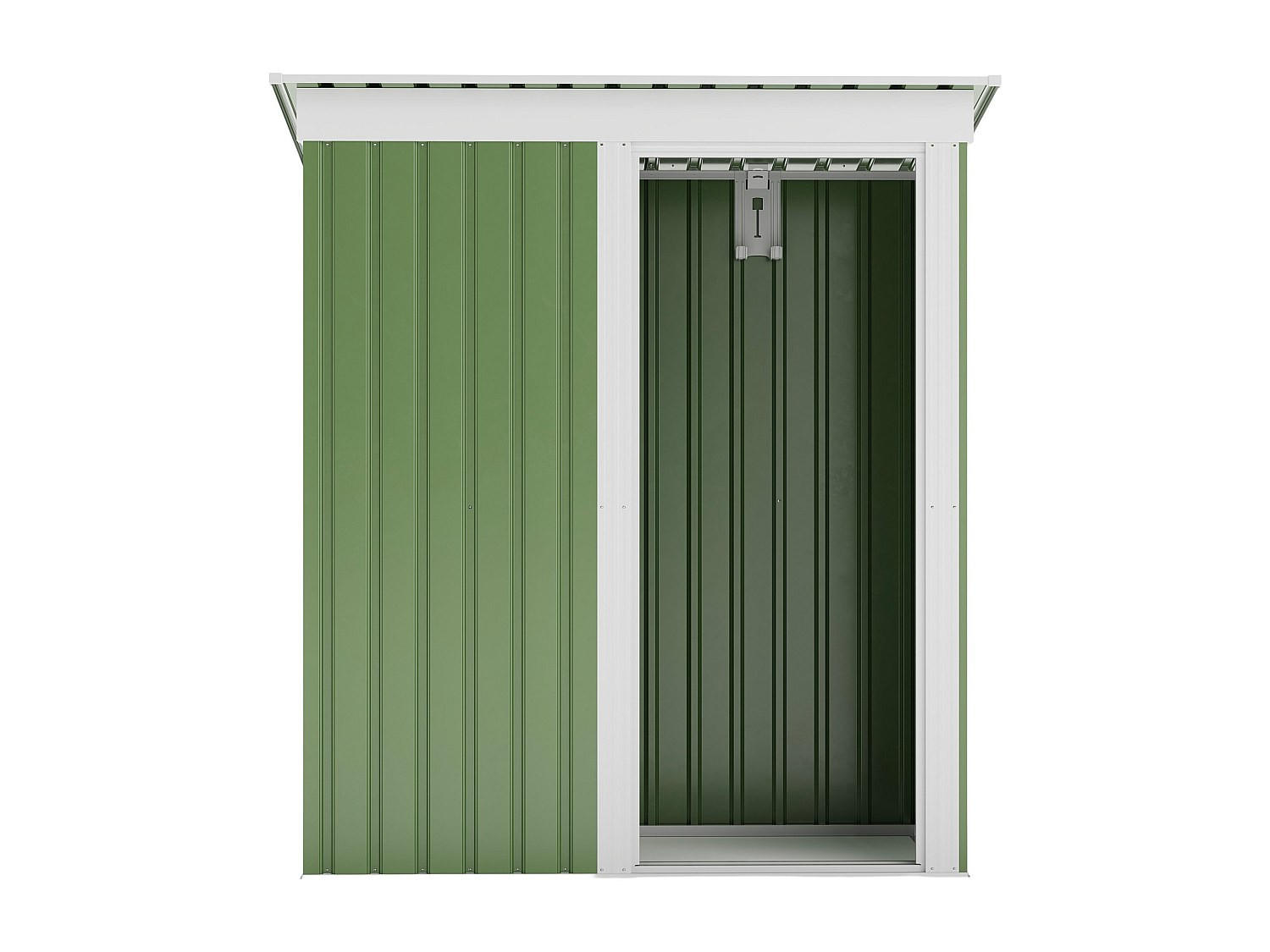 SCHREBERGARTENHAUS - 153 cm x 77 cm - metall - mandelgrün Biron - Grün, Metall (153/168/77cm) - Vente-Unique