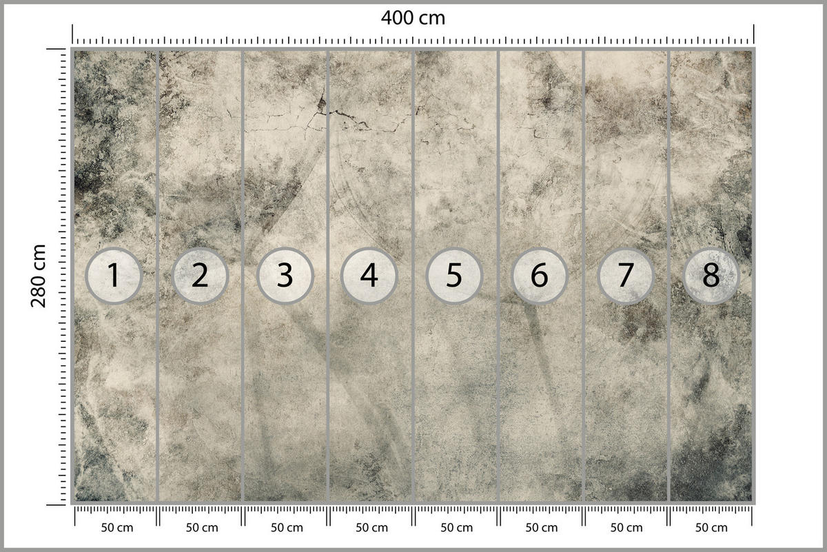 FOTOTAPETE für Wohnzimmer Löwenzahnsamen Beton Abstraktion Retro 400x280 - Beige/Braun, Papier (400/280cm) - Muralo