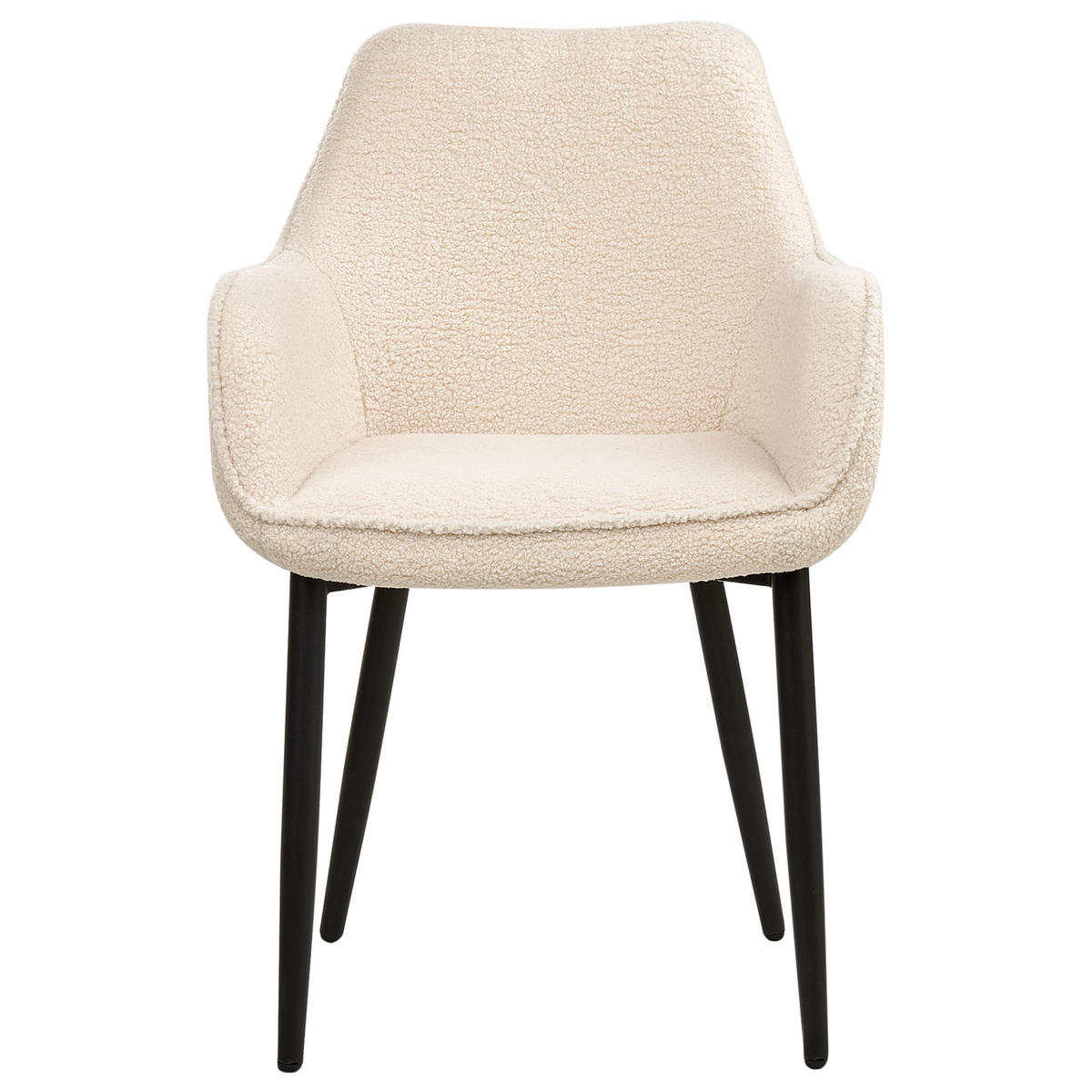 ESSZIMMERSTUHL 2er-Set Hellbeige Alden - Beige/Schwarz, Textil (58/86/63cm) - Beliani