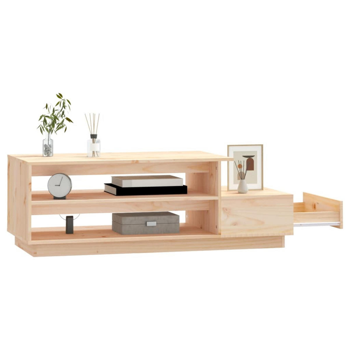 COUCHTISCH 120x50x40,5 cm Massivholz Kiefer - Braun, Holz (120/50/40.5cm) - furnicato