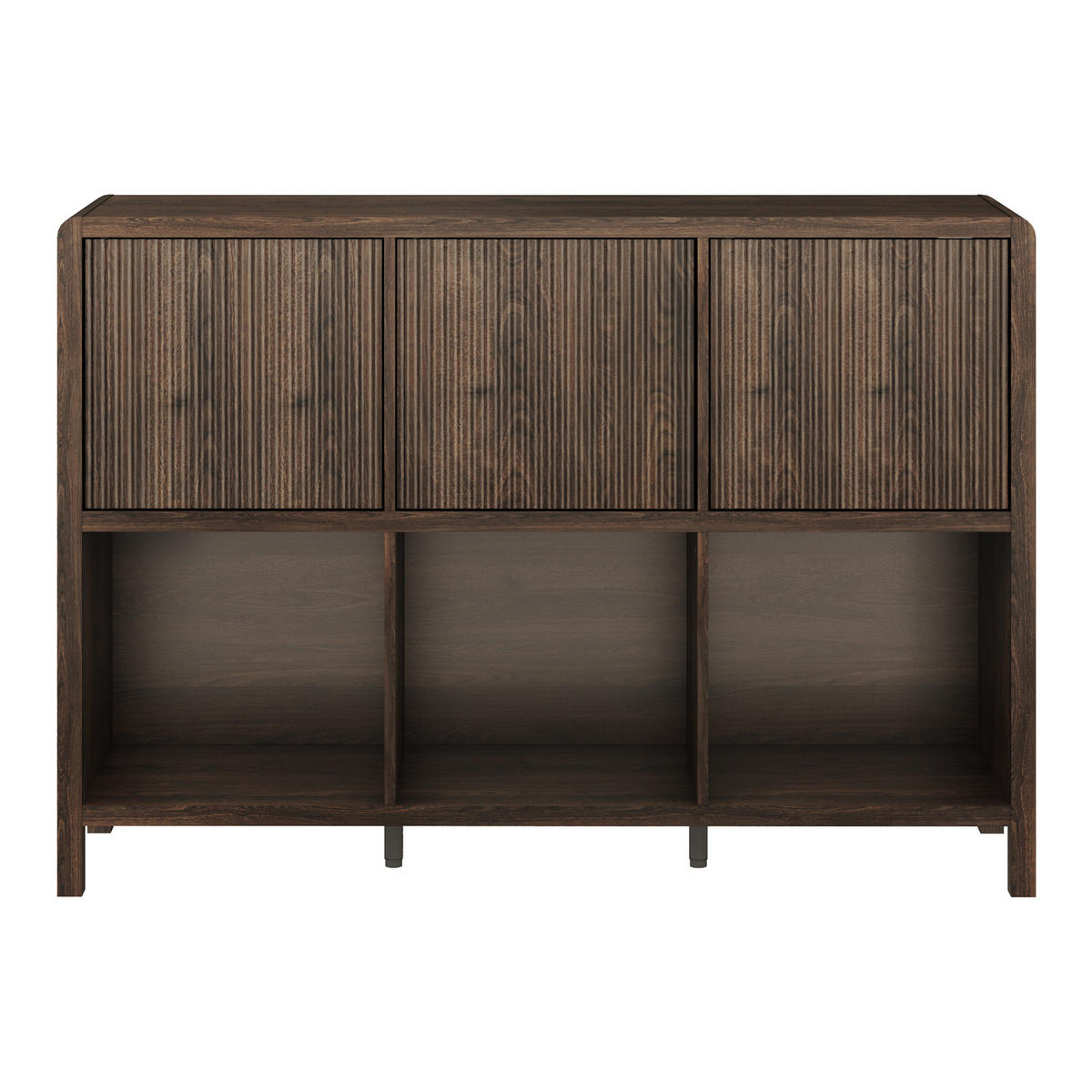 KOMODA Lukkodso - barva vlašského ořechu, kompozitní dřevo (110/76.5/30cm) - [en.casa]