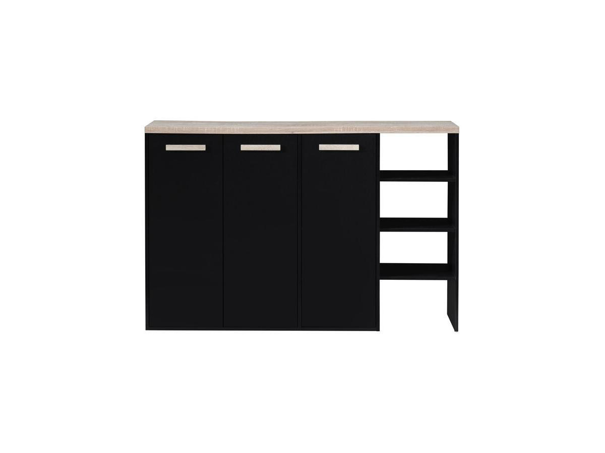 SCHUHSCHRANK - 120 cm x 30 cm - Holz, Platte - Schwarz, Naturfarben Hell - SKAIDO - Schwarz/Naturfarben, Holz (120/80/30cm) - Vente-Unique