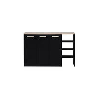 SCHUHSCHRANK - 120 cm x 30 cm - Holz, Platte - Schwarz, Naturfarben Hell - SKAIDO - Schwarz/Naturfarben, Holz (120/80/30cm) - Vente-Unique