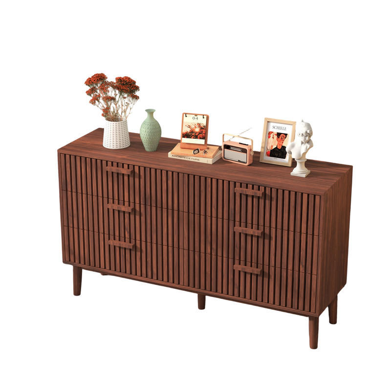 BYR&Aring; med 6 l&aring;dor, valn&ouml;t, modern Valn&ouml;tsf&auml;rgad 100/34/73 cm