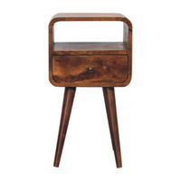 NACHTTISCH mit offener Ablage - Messingfarben/Braun, Holz/Metall (30/55/30cm) - Artisan Furniture