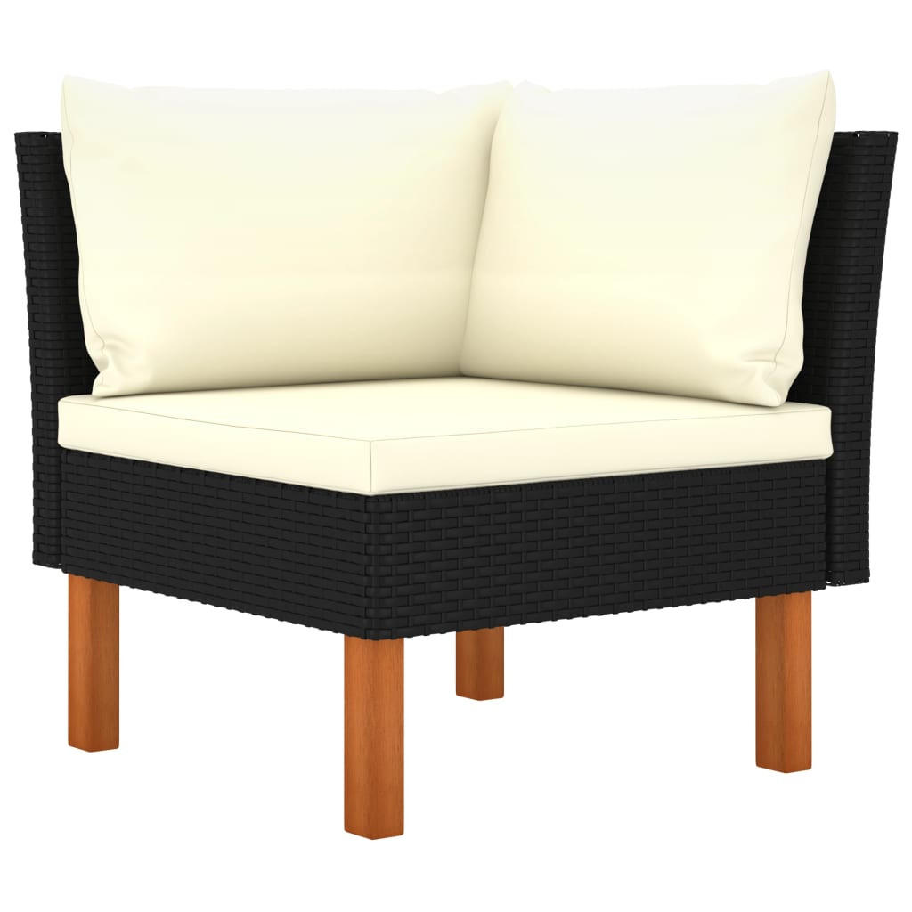 Thumbnail - ZMH Gartensofa, Schwarz, Holz, 67x64.5x64.5 cm, Loungemöbel, Gartensofas