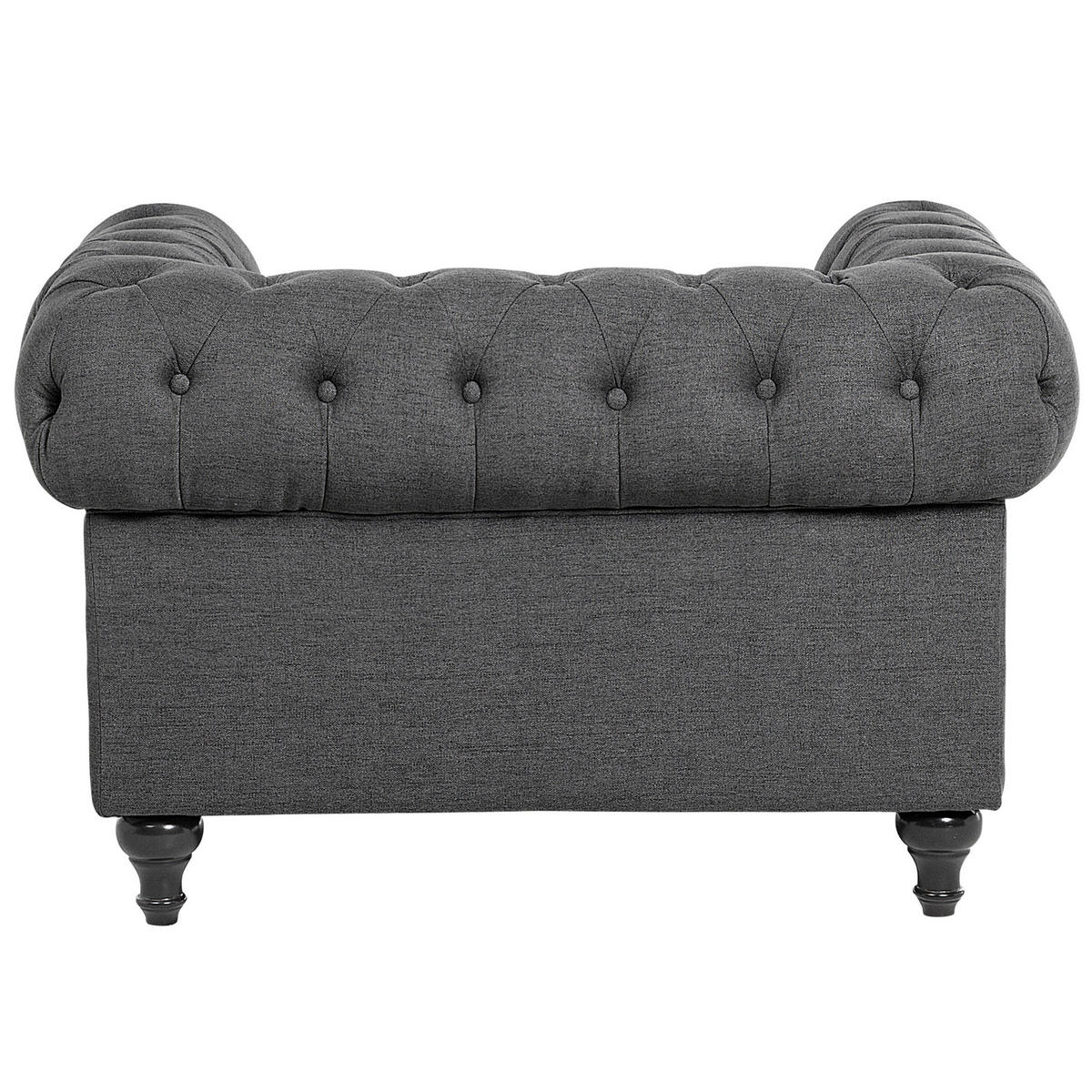 SESSEL Polsterbezug grau Chesterfield - Grau, Textil (110/70/75cm) - Beliani