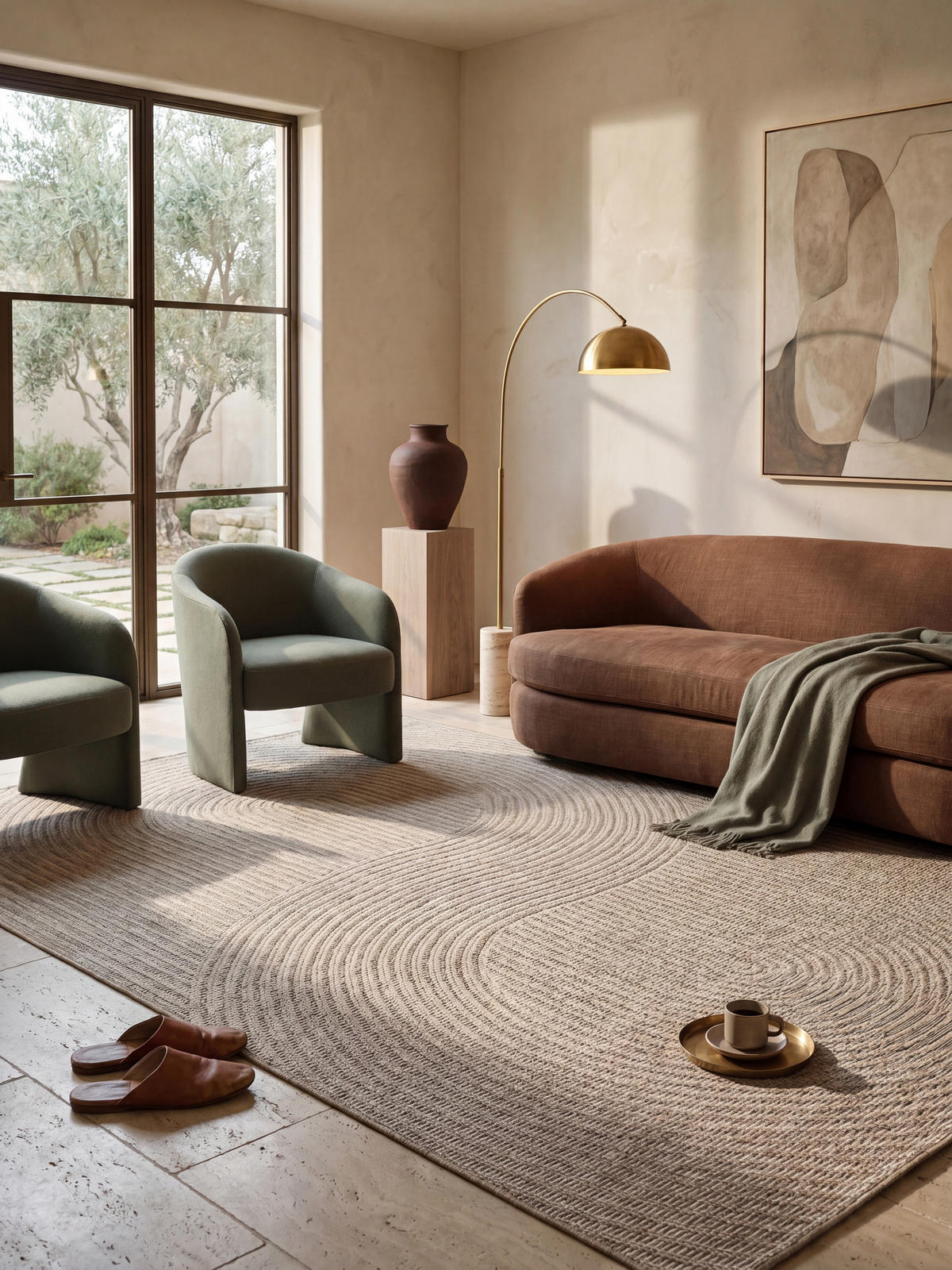 FLACHWEBTEPPICH Geometrisch BORNO Polypropylen Beige 240 x 340 cm - Beige, Textil (240/340cm) - KADIMA DESIGN