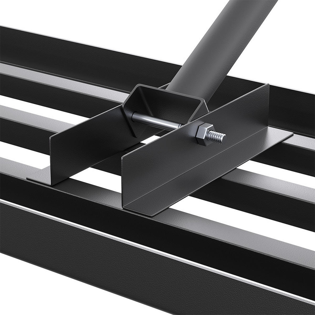 RASENRECHEN aus Kohlenstoffstahl in Schwarz zerlegbar dreiteiliger Stiel platzsparend langlebig 76 x 25 x 213 cm - Schwarz, Metall (76/213cm) - Livingandhome