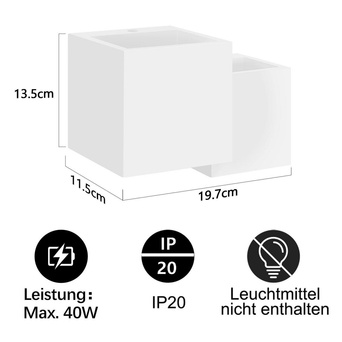 YANGLER 19,7/13,5/11,5 cm - bílá, plast (13.5/11.5/19.7cm) - Nettlife