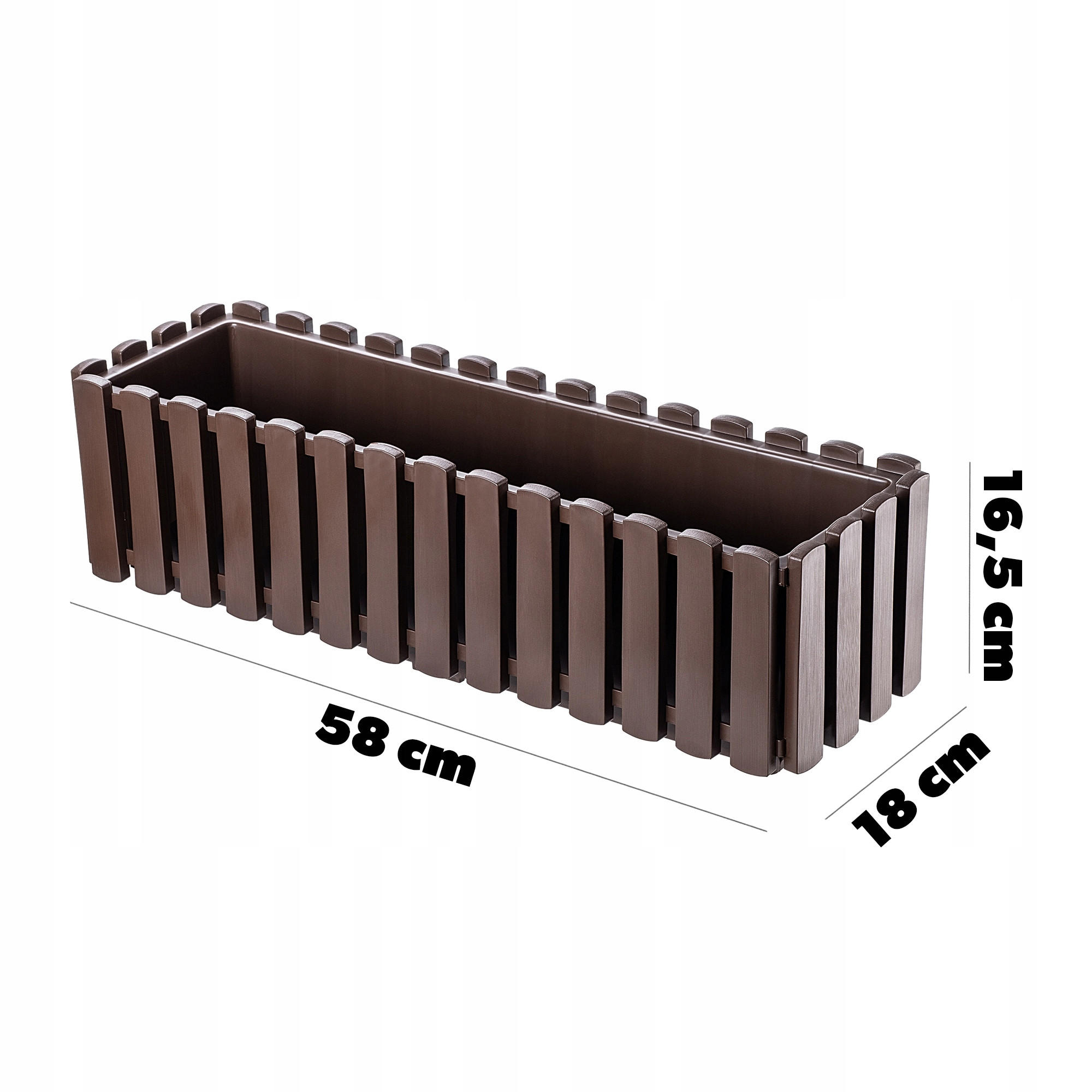 BALKONKASTEN 60 cm, Braun - Braun, Kunststoff (18/58cm) - KADAX