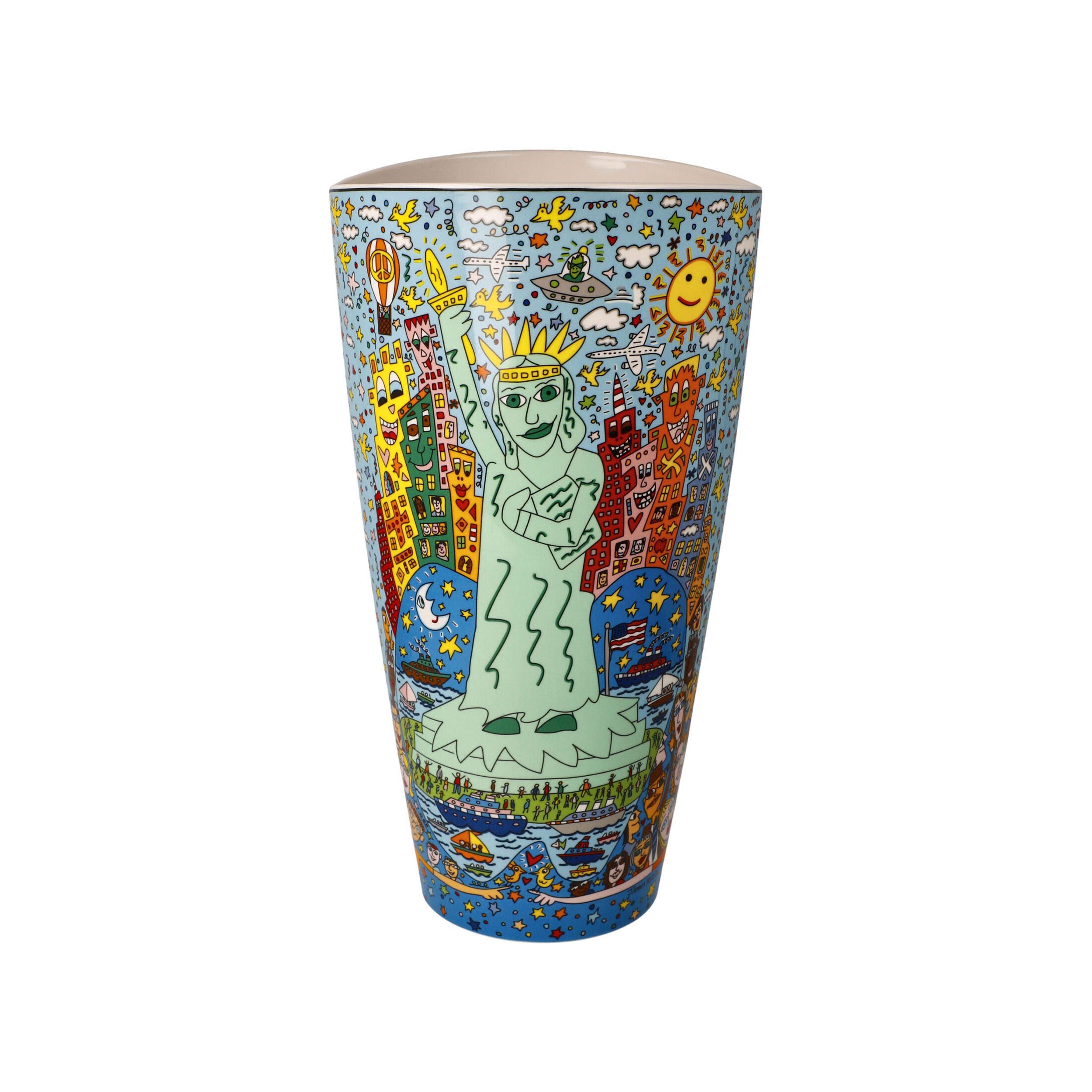 VASE James Rizzi - The Big Apple is Big on Liberty, Porzellan, Bunt, 28 cm - Multicolor, Keramik (28cm) - Goebel