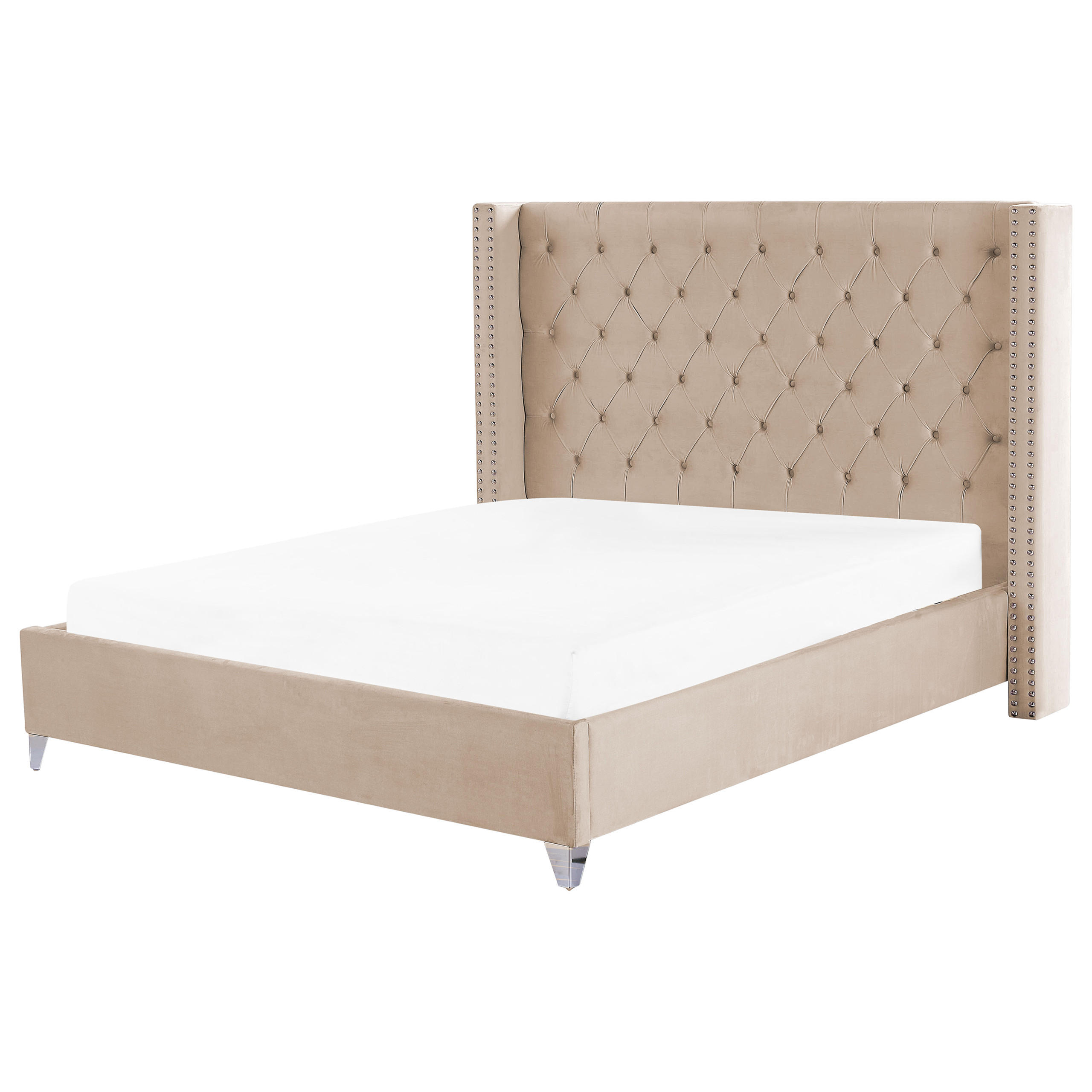 POLSTERBETT 180/200 cm Beige Lubbon - Beige, Textil (180/200cm) - Beliani